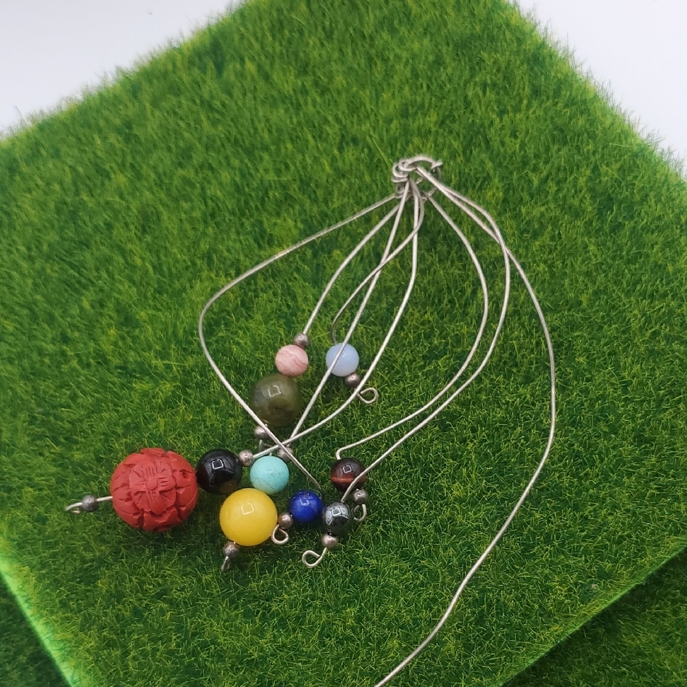 Vintage And Unique Precious Stone Wire Clawed Pendant P326